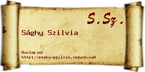 Sághy Szilvia névjegykártya