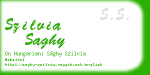 szilvia saghy business card